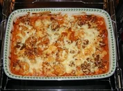 Blumenkohl auf Tomaten-Hackfleisch - Rezept