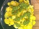 Kartoffelscheiben mit Basilikumpesto - Rezept