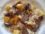 Leber mit Apfel und Pfirsisch - Rezept