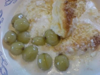 Rezept: Milchreis-Gratin mit Stachelbeeren Milchreis-Gratin mit Stachelbeeren - Rezept