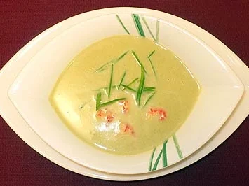 Kaiserschotencreme mit Flusskrebsen - Rezept