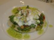 Pitta mit Rucola Tomaten und Parmesanschaum - Rezept
