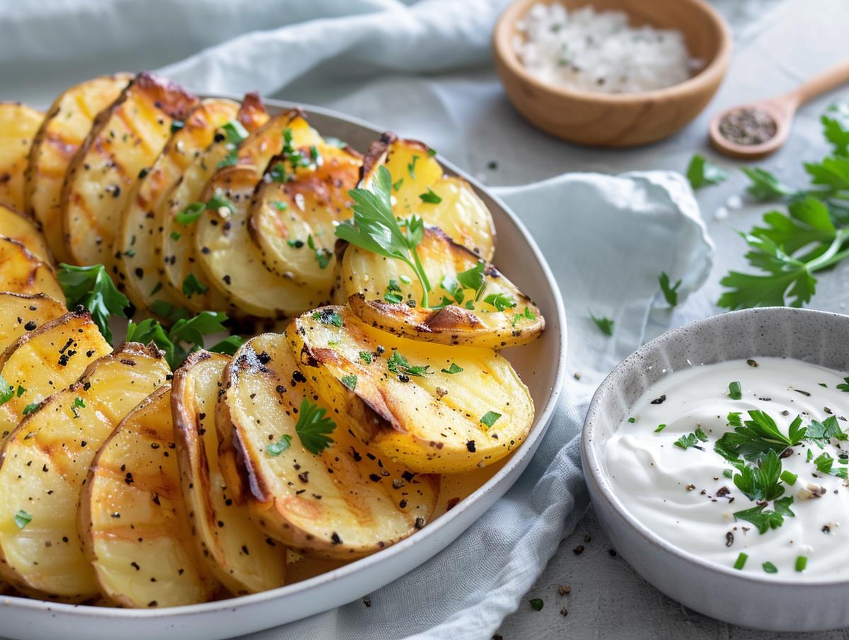 Gefächerte Ofenkartoffeln mit Kefir ~ Quark ~ Dip - Rezept - Bild Nr. 2