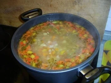 Rezept: Fadennudelsuppe mit Paprika und Lauchzwiebel Fadennudelsuppe mit Paprika und Lauchzwiebel - Rezept