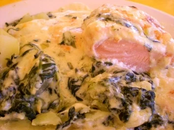 Rezept: GRATIN: Lachs-Spinat-Gratin Bild Nr. 2 GRATIN: Lachs-Spinat-Gratin - Rezept - Bild Nr. 2
