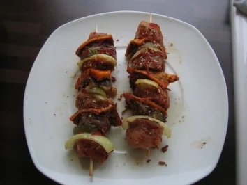 Schaschlik auf Porree PÜ - Rezept