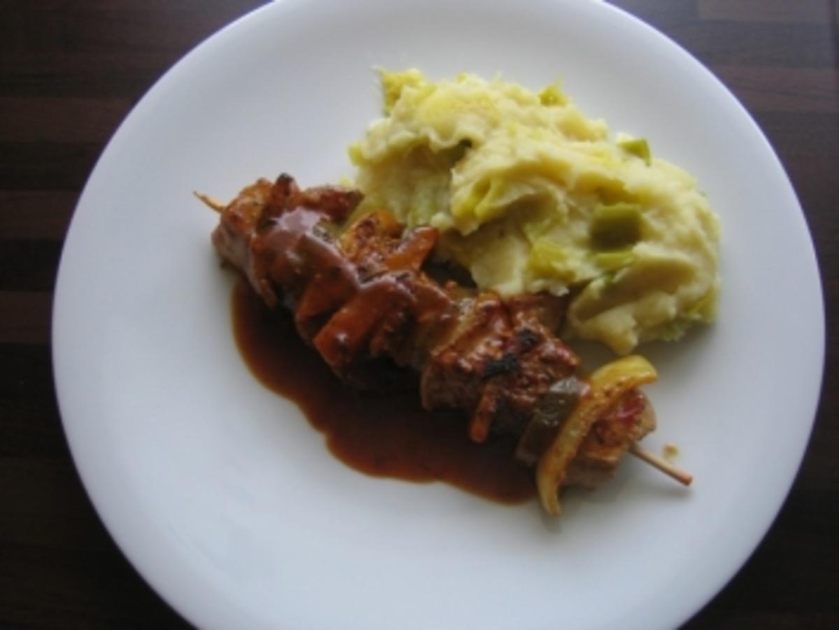 Schaschlik auf Porree PÜ - Rezept