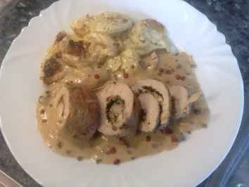 Putenröllchen mit Gratin - Rezept