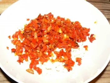 Hähnchenbrustfilet mit einer scharfen Mozzarella-Paprika Kruste - Rezept