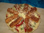 Fischstäbchen-Spagetti-Pizza - Rezept