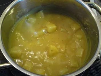 Ananas Schnitzel überbacken, mit Cürryreis (gelber Teller) - Rezept - Bild Nr. 3