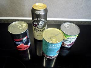 Getränke und Lebensmittel in Dosen - Tip