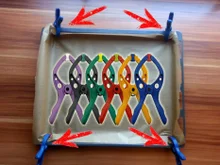 Befestigen von Backpapier mit Zwingen z.B. aus dem Baumarkt - Tip