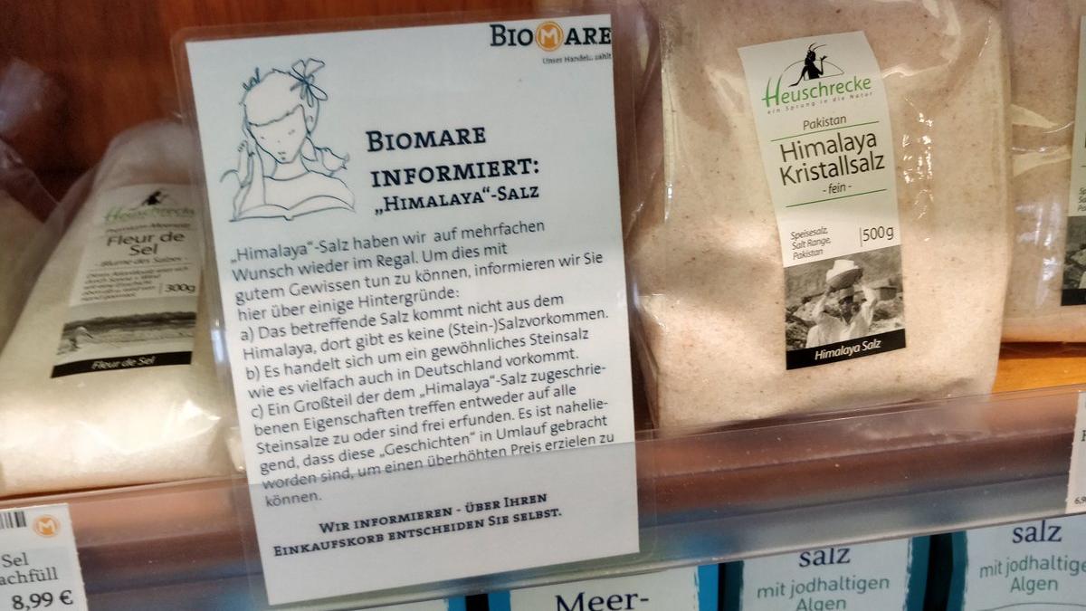 Himalaya-Salz: Supermarkt warnt vor eigener Mogelpackung Himalaya-Salz Biomare