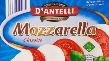 Mozzarella bei Aldi Nord zurückgerufen „D’Antelli Mozzarella, 125 g