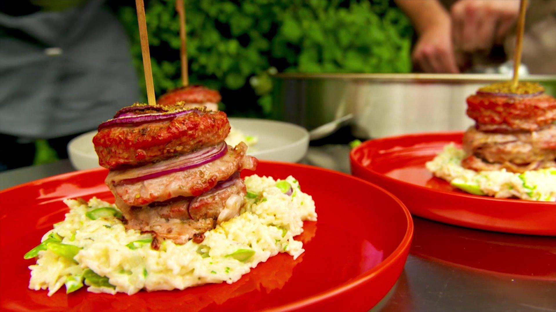 Ausgefallenes 3-Gänge-Menü vom Grill - die Rezepte Der Hauptgang: Gyrosspieß mit Spargel-Grillreis