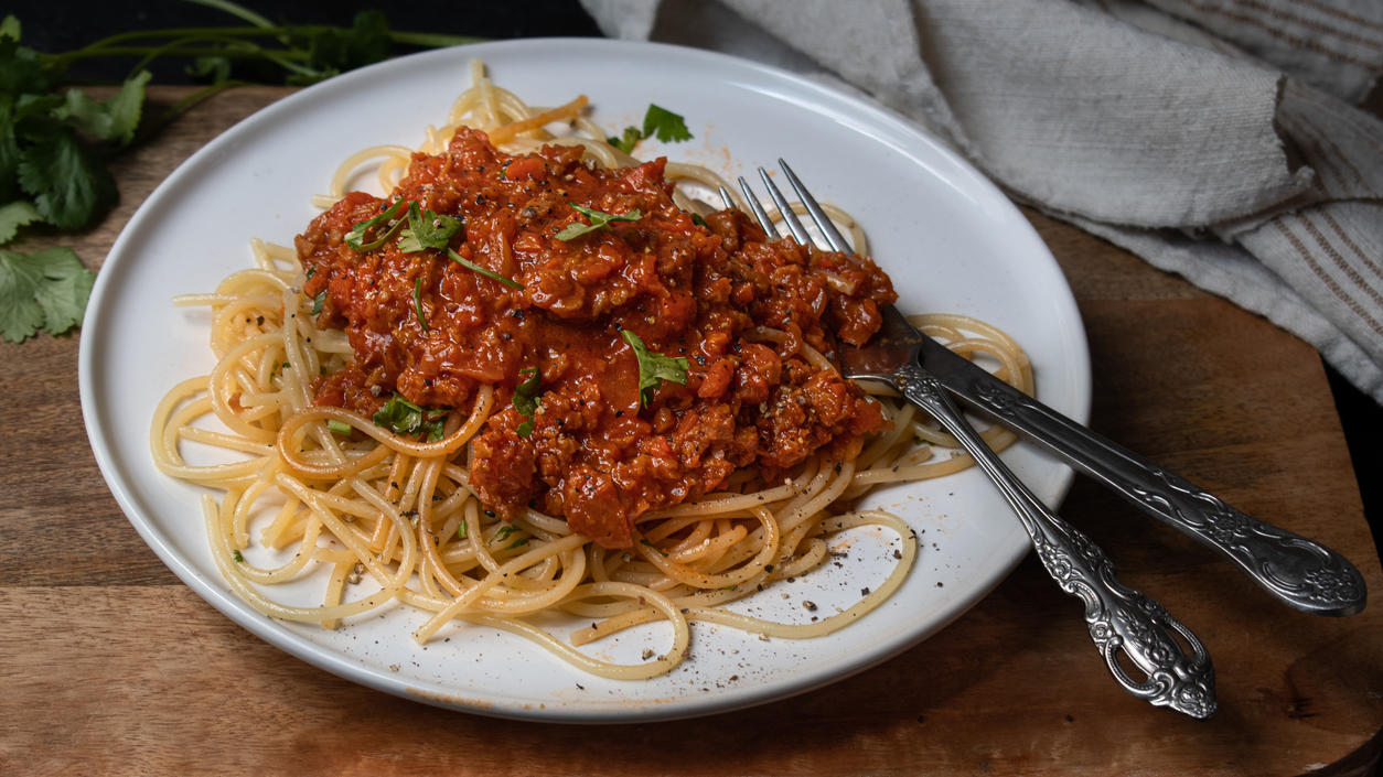 Ganz ohne Fleisch: 5 leckere Klassiker in der Veggie-Version Vegane Spaghetti Bolognese