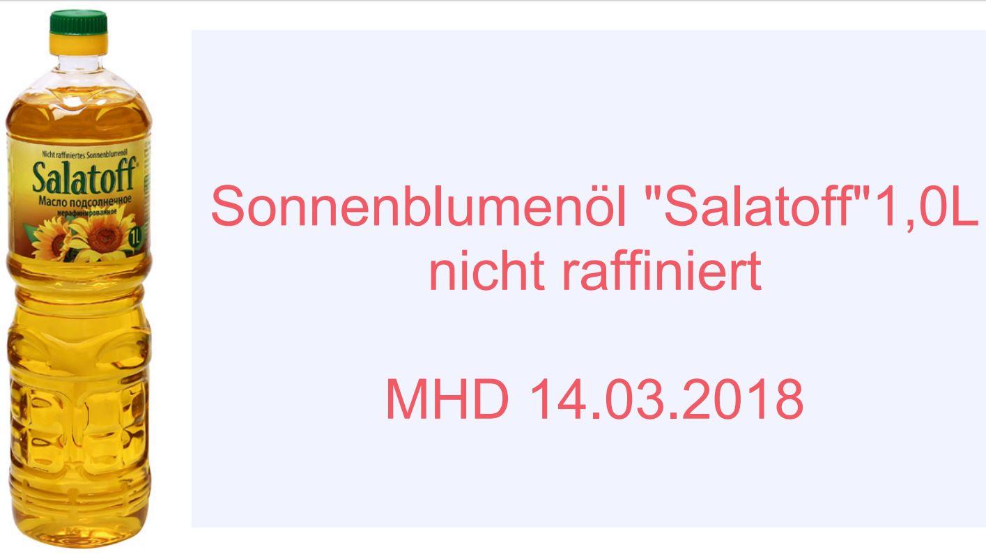 Krebserregende Stoffe: Sonnenblumenöl bei Rewe zurückgerufen Monolith ruft Sonnenblumenöl 'Salatoff' zurück