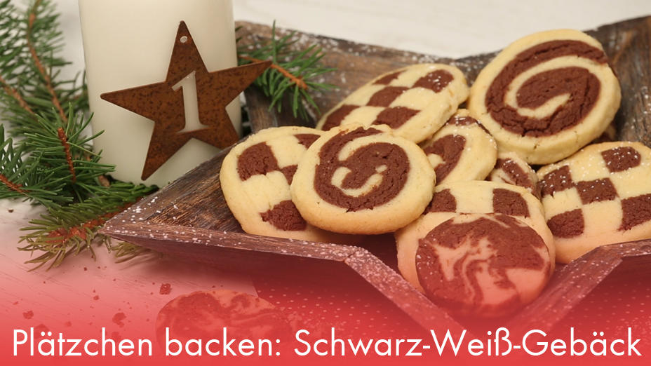 Plätzchen backen: Schwarz-Weiß-Gebäck