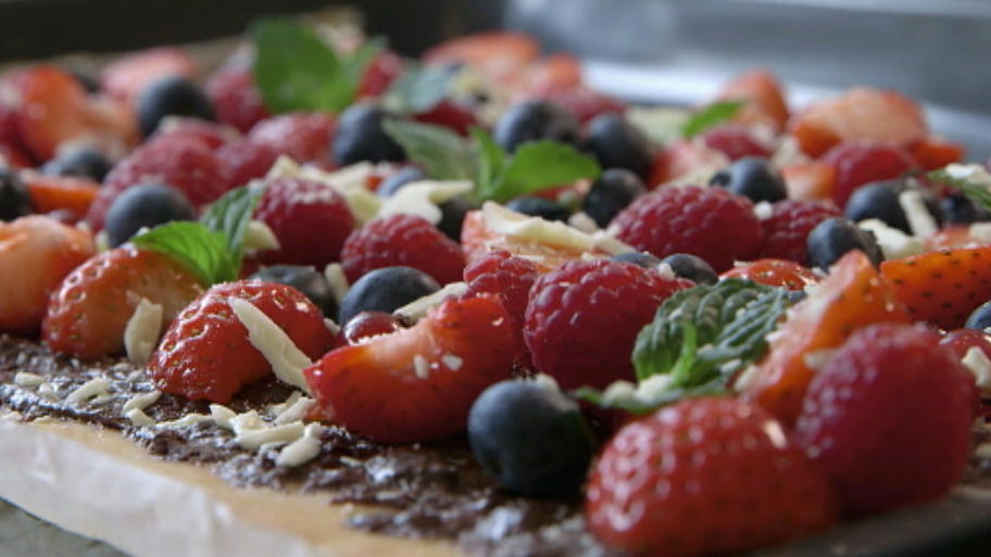 Lieblingsgericht: Süße Schoko-Pizza mit Früchten